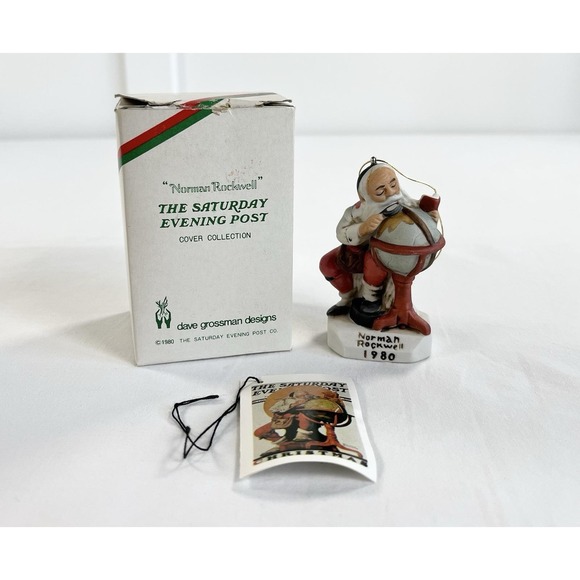 Norman Rockwell Dave Grossman Designs Other - Vintage 1980 Norman Rockwell Santa Globe Ornament Santa's Good Boys Grossman NIB